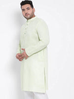 Hangup Men Standard Solid Men's Indian Wear-Green_Linen_OnlyLongKurta