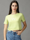 Women's Green Solid Crop Top-TG-8815-Limegreen