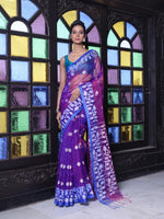 Violet Muslin Saree With Jamdani Designs-MA64MS401190020