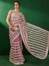 Saree Mall Women's Net Pink Embellished Designer Saree With Blouse Piece-VEDNSHI2293A