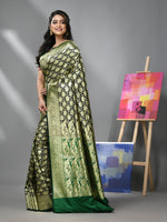 Black Silk Banarasi Saree With Zari Woven Designs-MA52BSL441050004