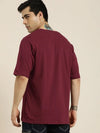 Dillinger Maroon Typographic Oversized T-Shirt