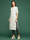 Women's Off White Printed Straight Kurta-SKC-3355-Offwhite