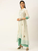 Women's White Printed Kurta Sets-JC-70-White