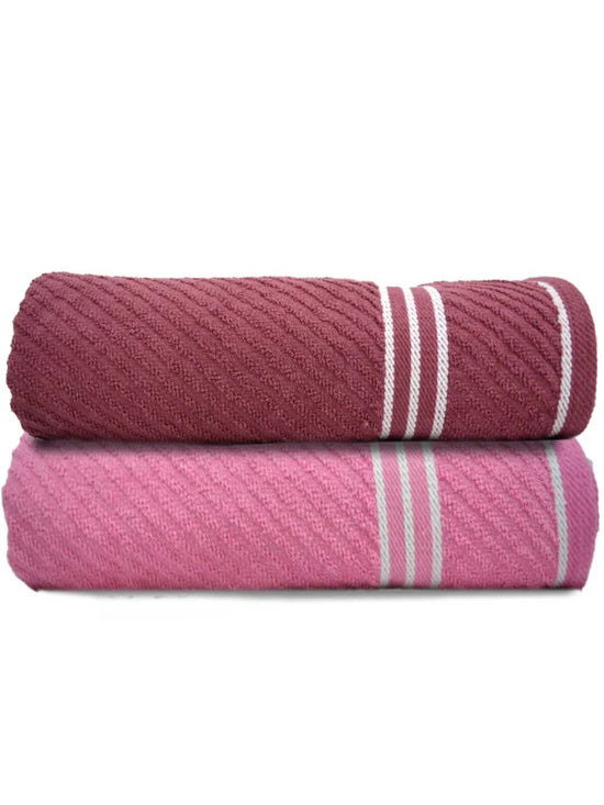 Athom Living Diagonal Stripe Terry Towel Pack of 2-DST-CF