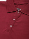 Dillinger Maroon Solid Regular Snap Polo T-shirt