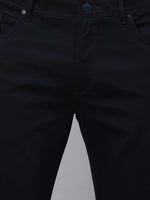 Genips Men's Cotton Stretch Rico Navy Color Slim Fit Solid Casual Chinos