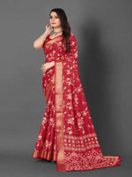 Saree Mall Women's Dola  Red Printed Designer Saree With Blouse Piece-UNVRSE05A