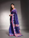 Navy Blue Cotton Silk Saree With Texture Border-MA54CTSL33610110