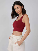 Aahwan Maroon Cotton Blend Square Neck Top-168-Maroon-M