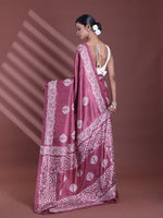 Peach Blossom Silk Soft Saree With Texture Print-MA60BSL01400058