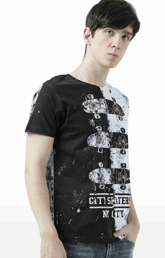 Huetrap White Mens Short Sleeve Graphic Printed Tshirt-HT17MKGRAWHT00698