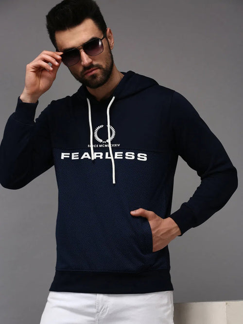 Men Blue Printed Sweatshirt-OTSS-25-Navyblue