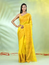 Yellow Cotton Saree With Zari Borders-MA66BCT43620001