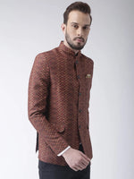 Hangup Men Standard Printed Men Formalwear-D325ButtonBlazer