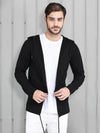 Rigo Black Hooded With Bottom Detailing Cardigan -Full