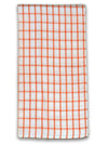 Athom Living Premium Gamcha Bath Towel 65 x 135 cm Pack of 1 White with Orange checkered-ATZ-BT-1B