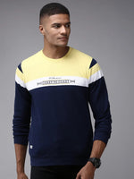 Men Blue Colourblock Sweatshirt-OTSS-4-2-Navyblue