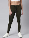 Women Solid Slim Fit Olive Track Pant-AF-1612-Olive