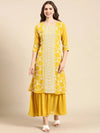 Women's Yellow Embellished Anarkali Kurta-SKC-1113-Yellow