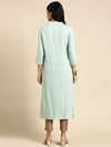 Women's Sea Green Solid Straight Kurta-GW-2040-Seagreen