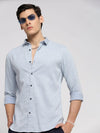 Men Blue Spread Collar Micro Ditsy Shirt-INSPIRAPRINT11767-Skyblue