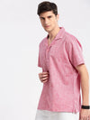 Men Cuban Collar Solid Pink Casual Shirt-CANDORE-2149-Pink