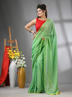 Light Green Mul Cotton Soft Saree With Gota Patti Borders-MA62MCT33880006