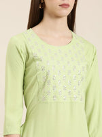 Women Lime Green Solid Straight Kurta-NJ-3625215-Limegreen