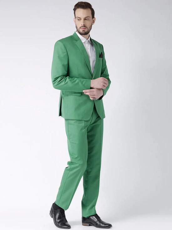 Hangup Men Standard Solid Men Formalwear-GreenBlazer