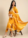 Women's Yellow Tie Dye Kurta Set-ON-617-Yellow