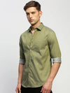 Men Green Solid Shirt-FERRERO-1656-Olive