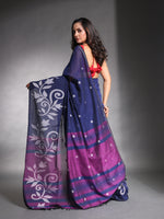 Blue Pure Cotton Soft Saree With Nakshi Designs-MA54CT041380008