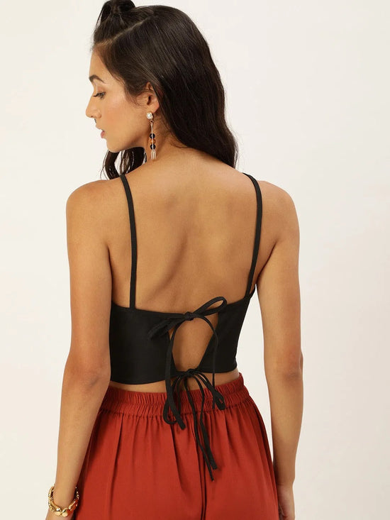 Veni Vidi Vici Black Tie Back Top