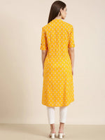 Women Orange Floral A-Line Kurta-NJ-1084352-Orange