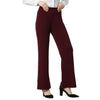 Smarty Pants Women's Cotton Lycra Bell Bottom Wine Formal Trouser