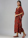 Women's Red Printed Kaftan Kurta-GW2334-Red