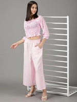 Women's Pink Solid Culottes-AE-1118-Pink