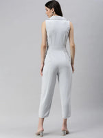 Women's Grey Solid Jumpsuit-AE-10000-Grey