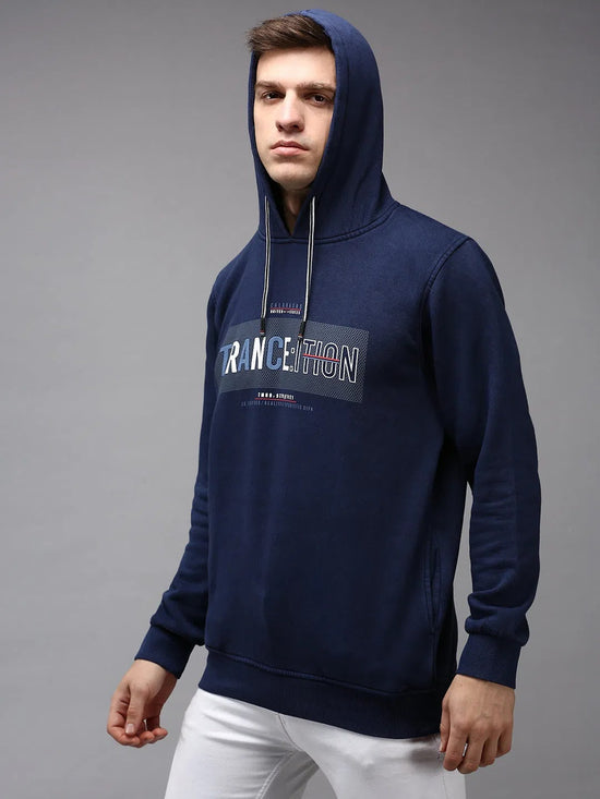 Men Blue Solid Sweatshirt-OD-6047-Navyblue