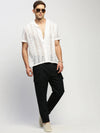 Men White Solid Shirt-JOUSKA-1728-White