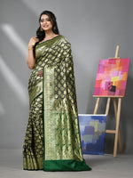 Black Silk Banarasi Saree With Zari Woven Designs-MA52BSL441050004