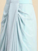 Cape top with draped skirt in Powder Blue