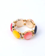 Gold Plated With Multi Colored Stone Studded Wraparound Bracelet-VOJ211