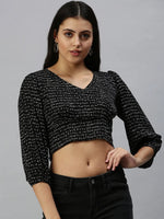 Women's Black Typography Top-AE-10298-Blackwhite