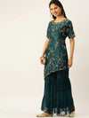 Women's Blue Solid Kurta Sets-SB-48757-Teal