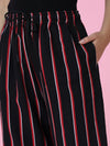 Women's Black Striped Trouser-AE-10464-Black