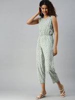 Women's Green Geometrical Jumpsuit-AE-9890-Green