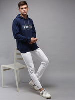 Men Blue Solid Sweatshirt-OD-6047-Navyblue