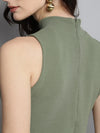 Olive High Neck Sleeveless Bodycon